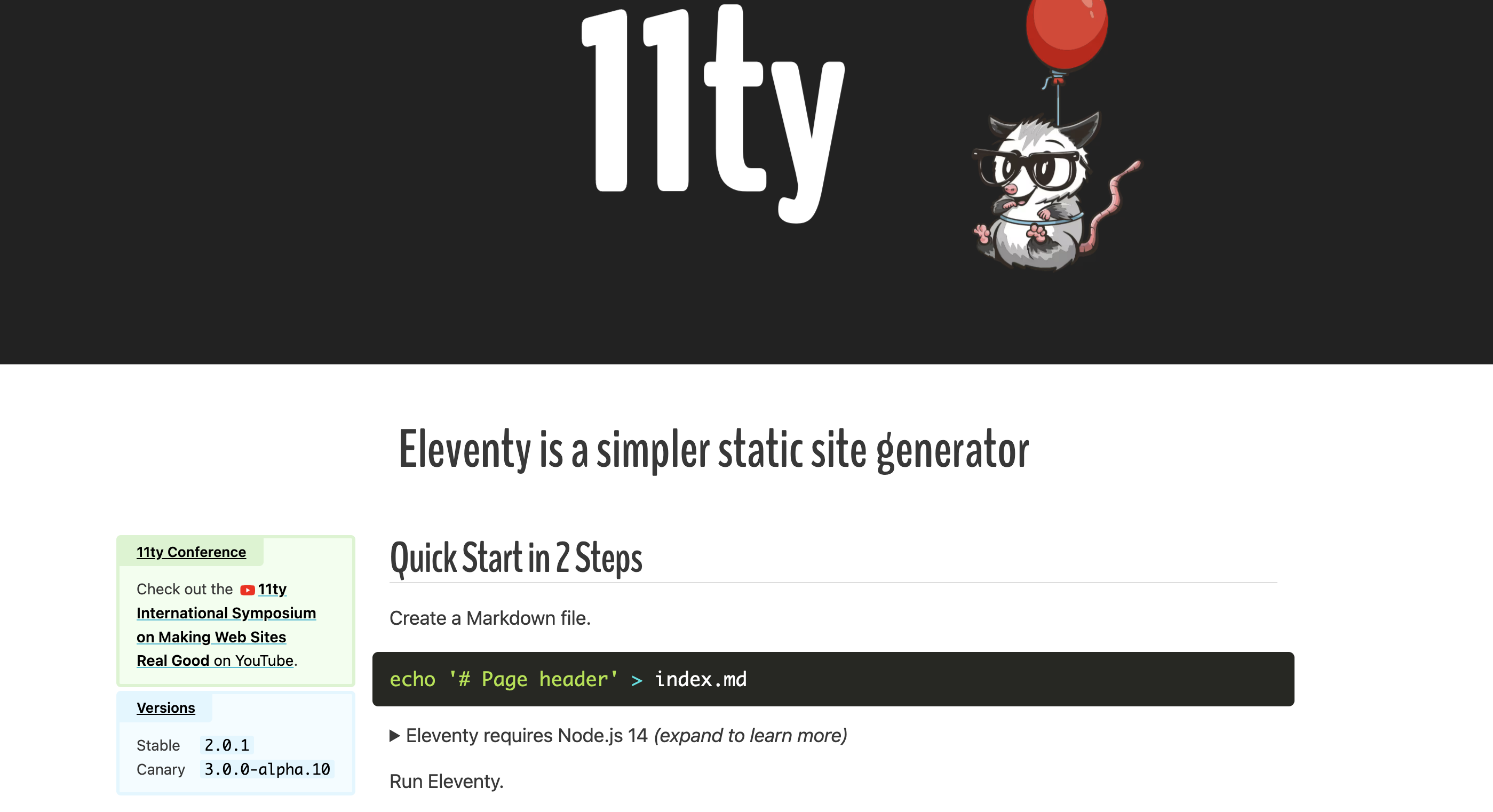 11ty (Eleventy) screenshot