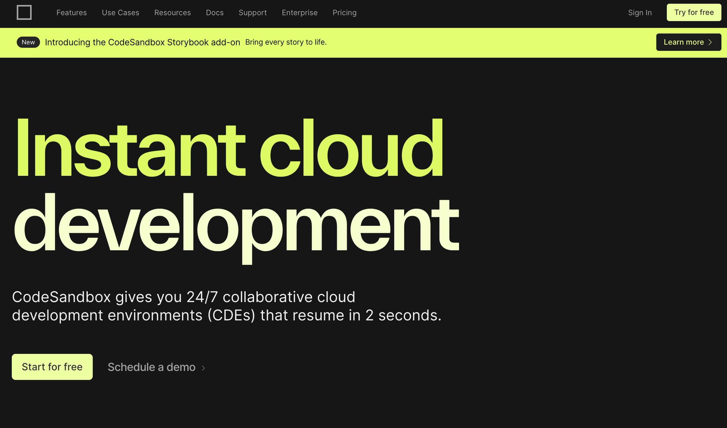 Code Sandbox screenshot