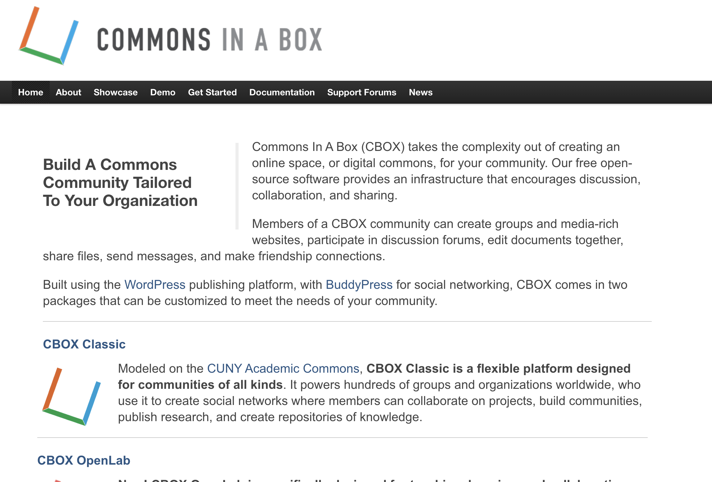 Commons in A Box screenshot