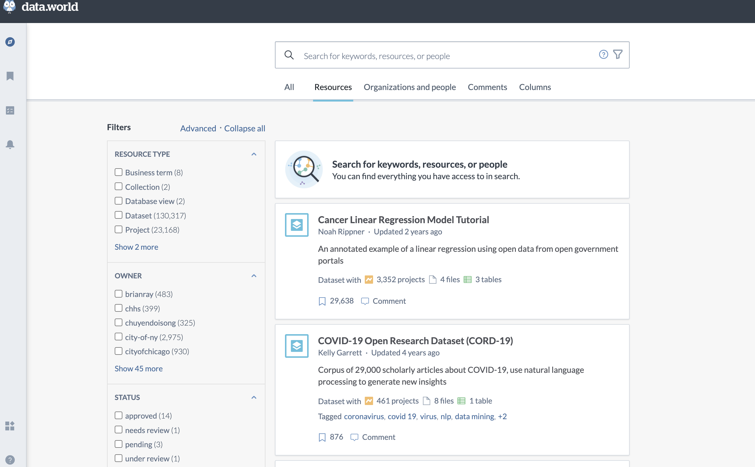 Data DOT World screenshot