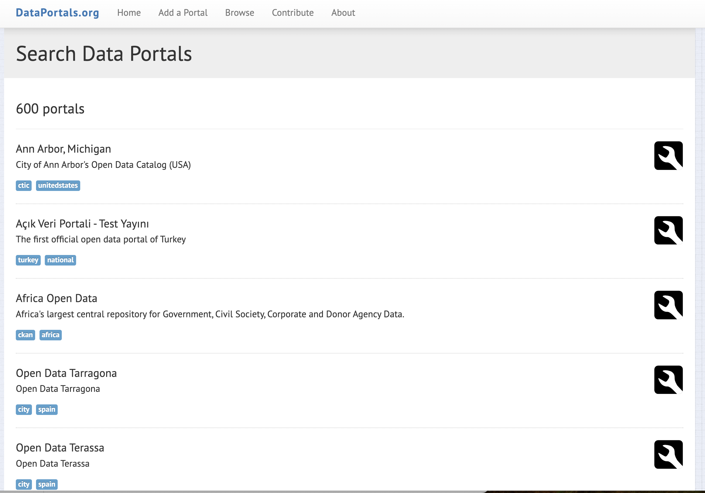 Data Portals screenshot