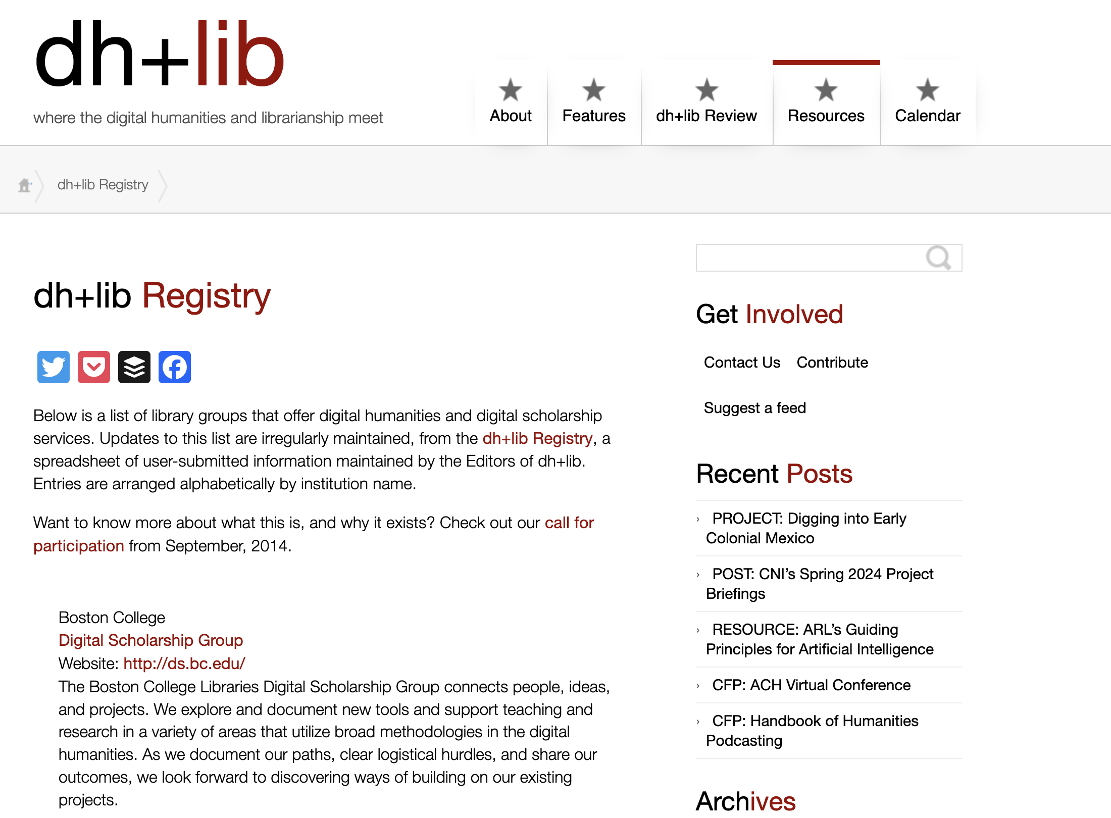 DH Registry screenshot