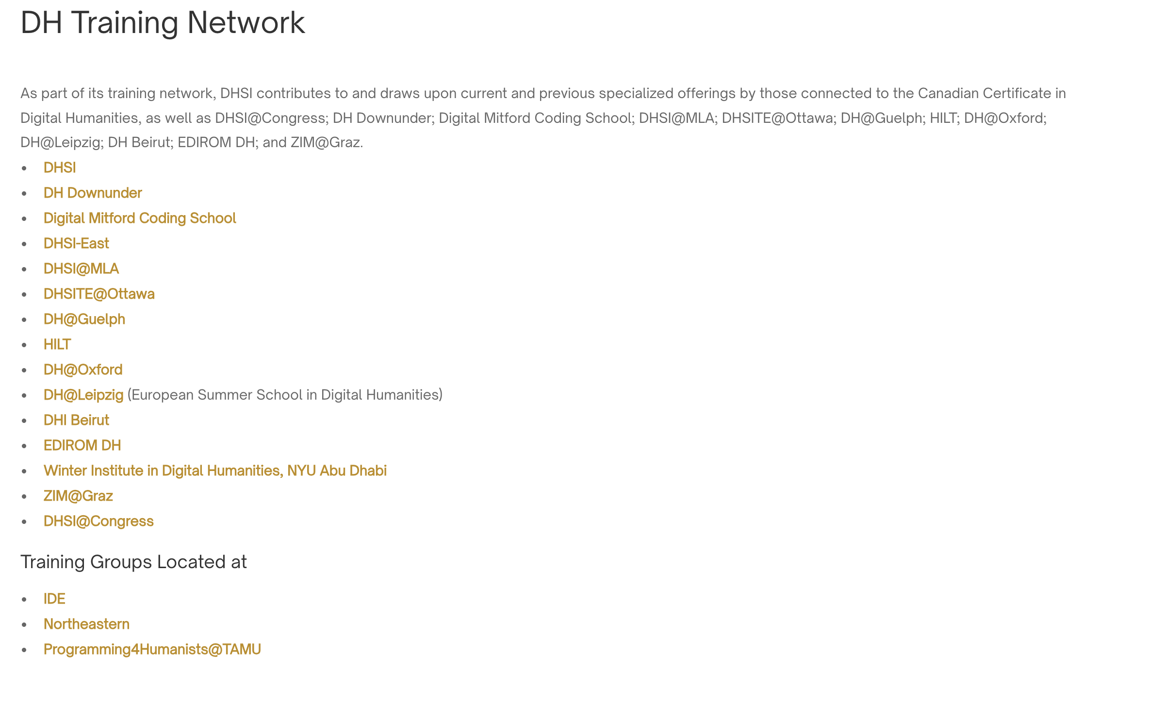 DH Training Network screenshot