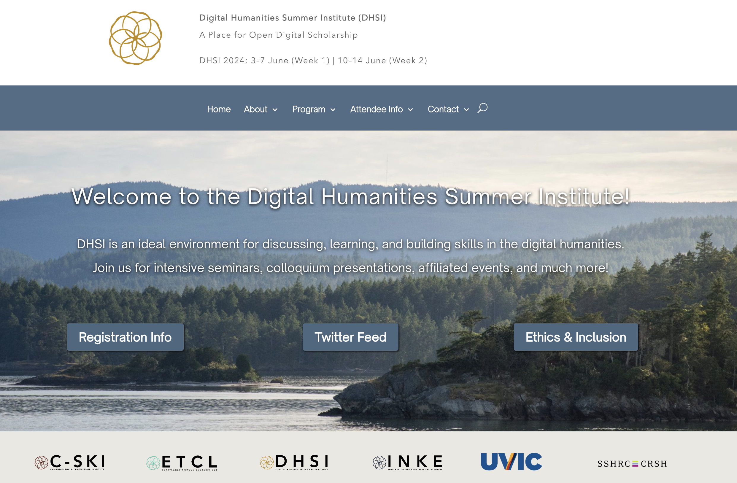 Digital Humanities Summer Institute (DHSI) screenshot