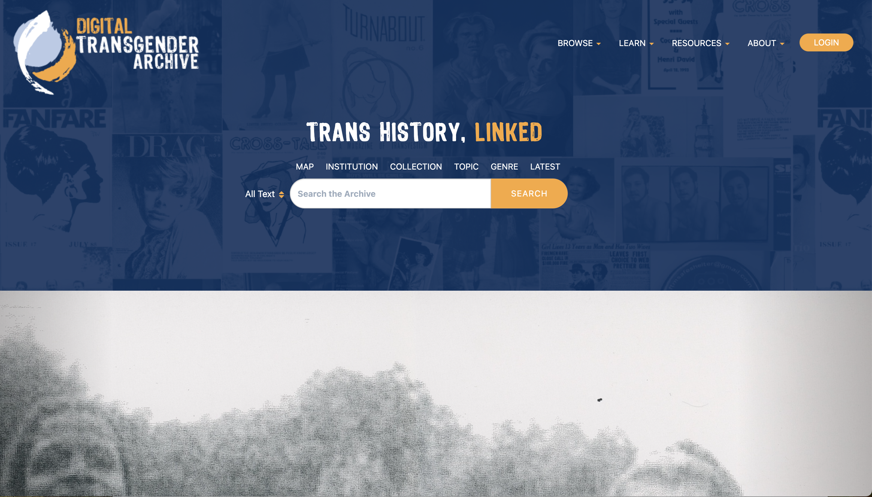 Digital Transgender Archive screenshot