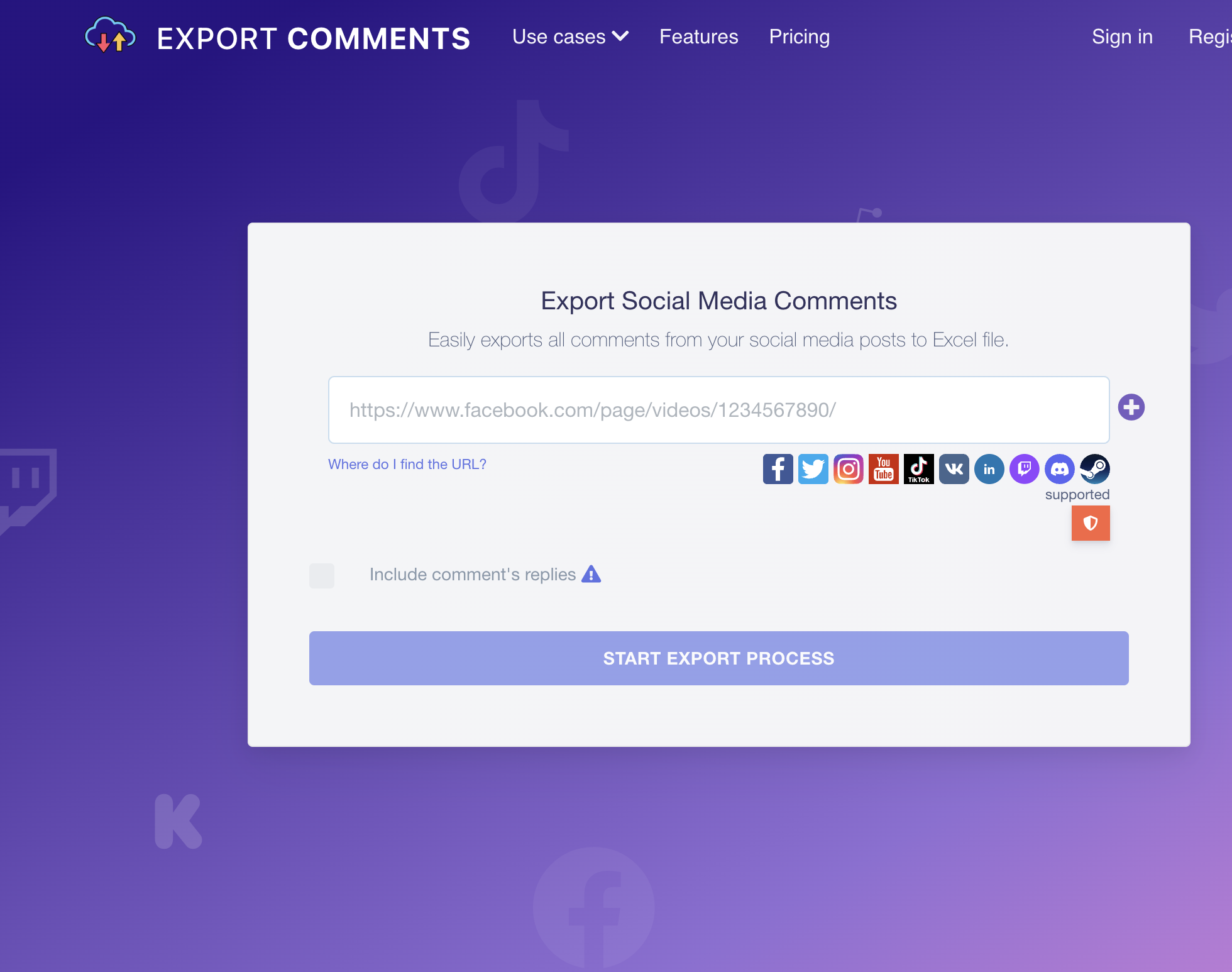 Export Comments screenshot