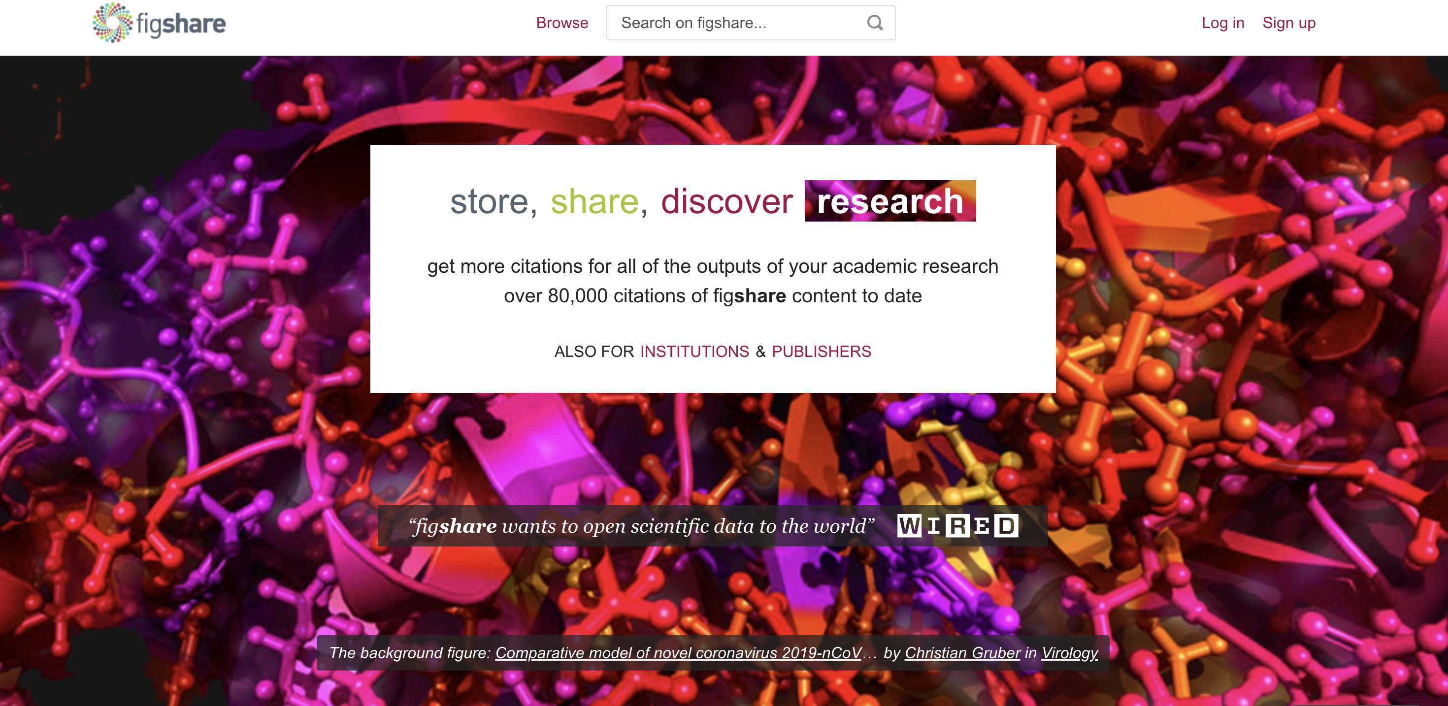 Figshare Data Repository screenshot