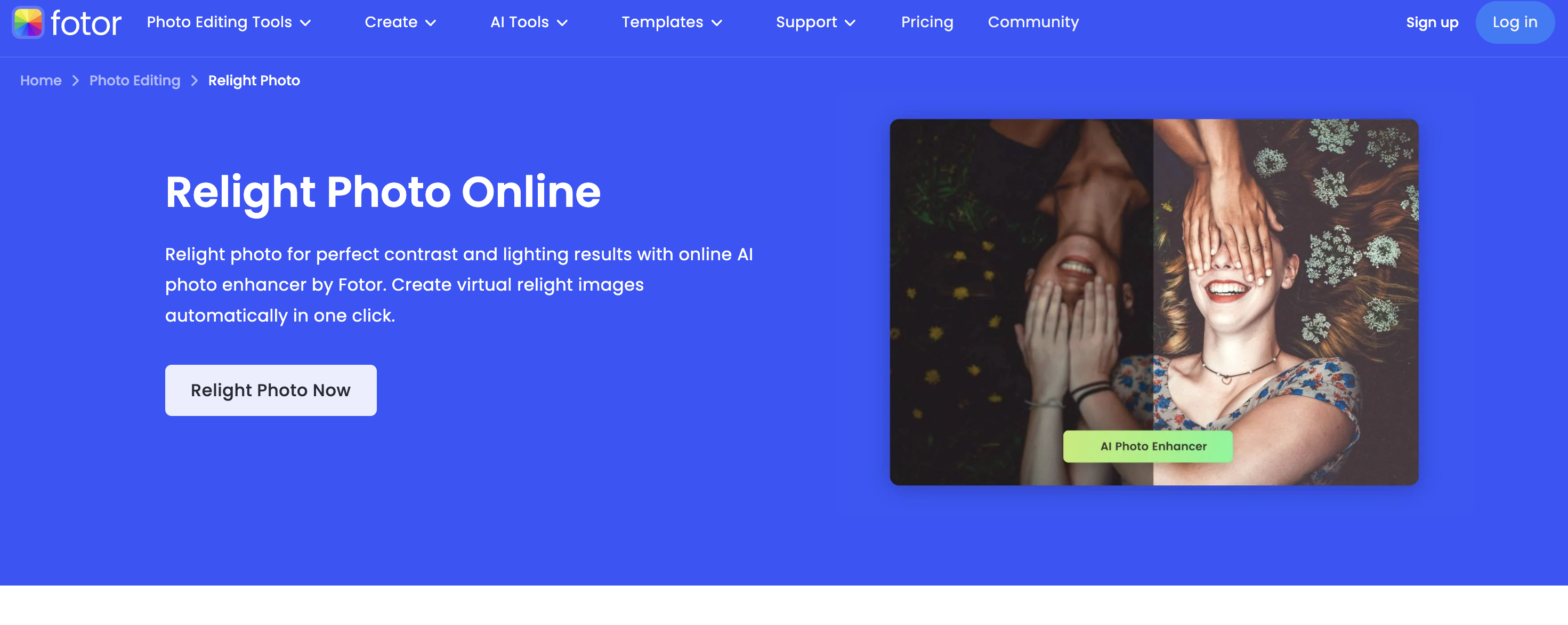 Fotor Relight screenshot