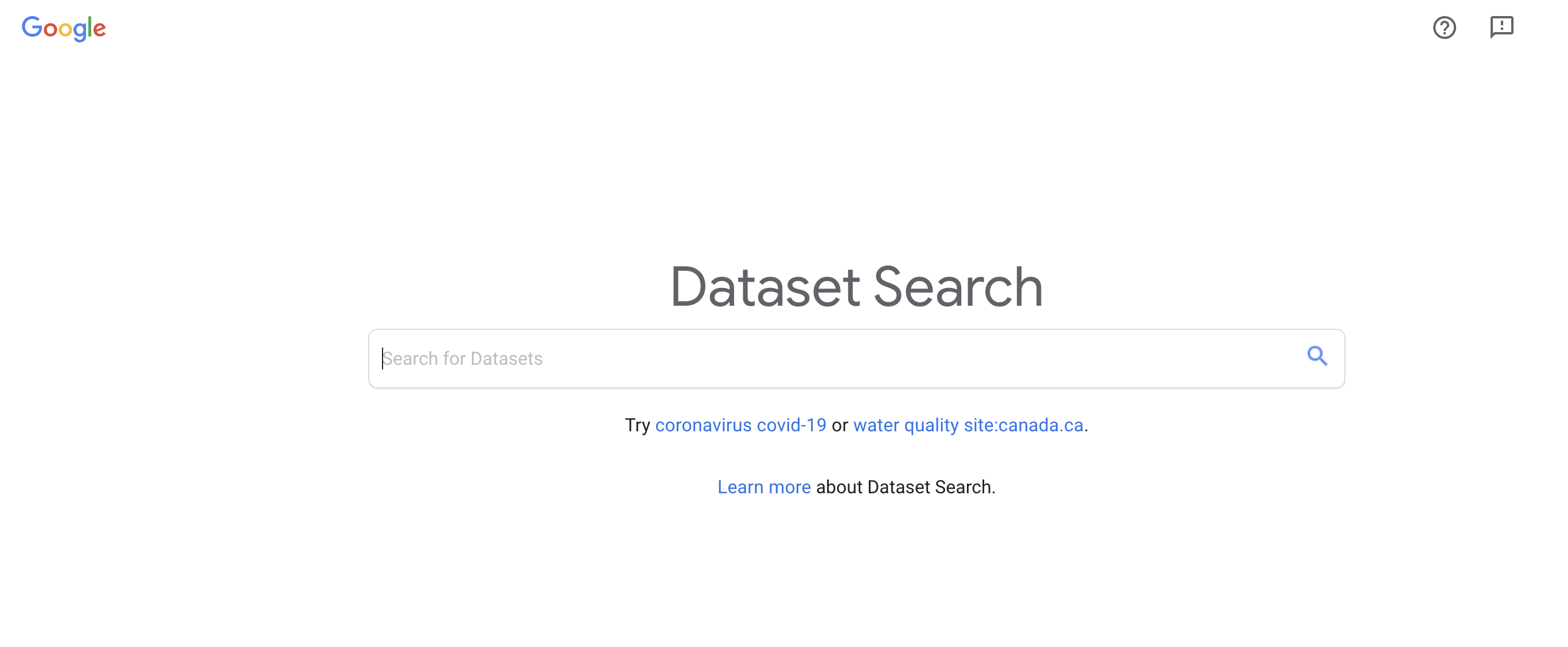 Google Dataset Search screenshot
