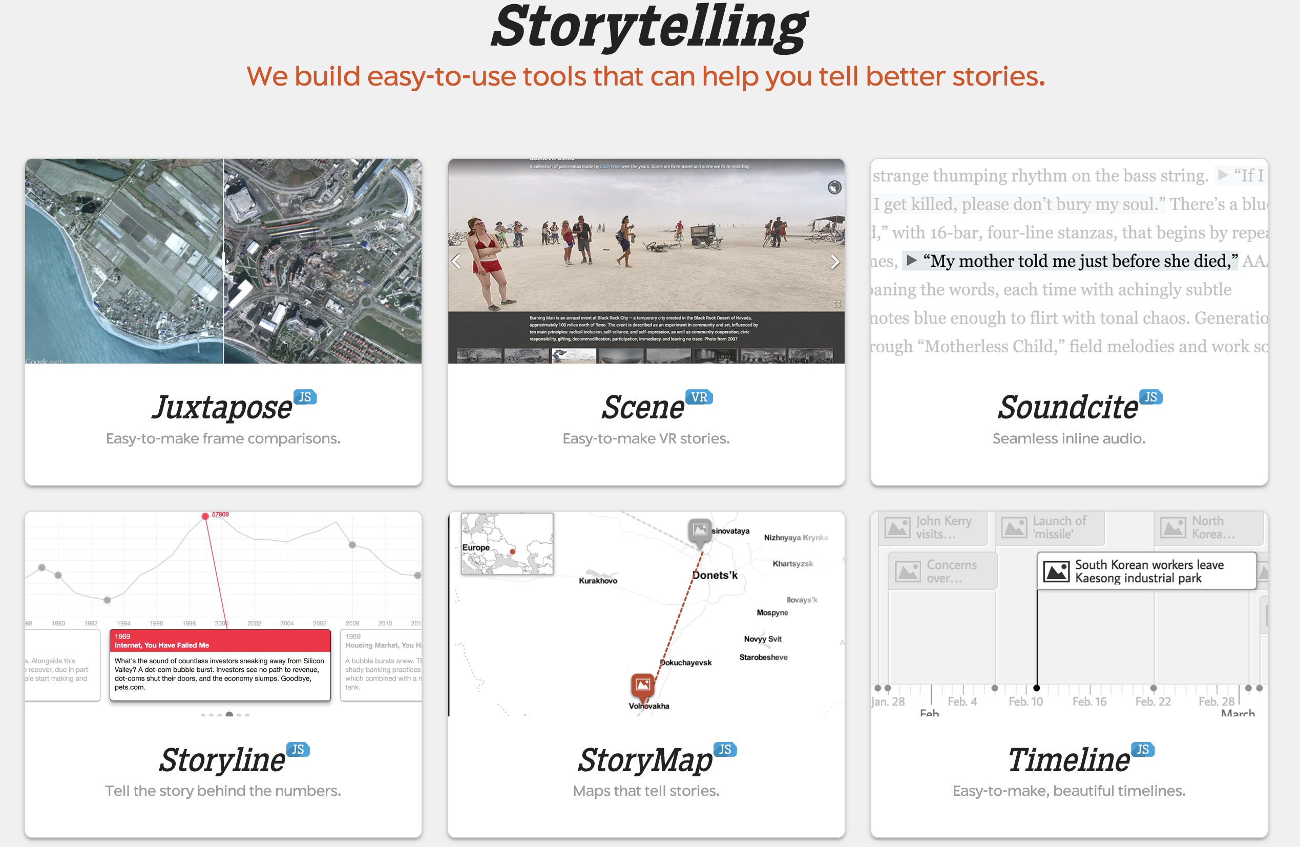 KnightLab Storytelling Toolkits screenshot