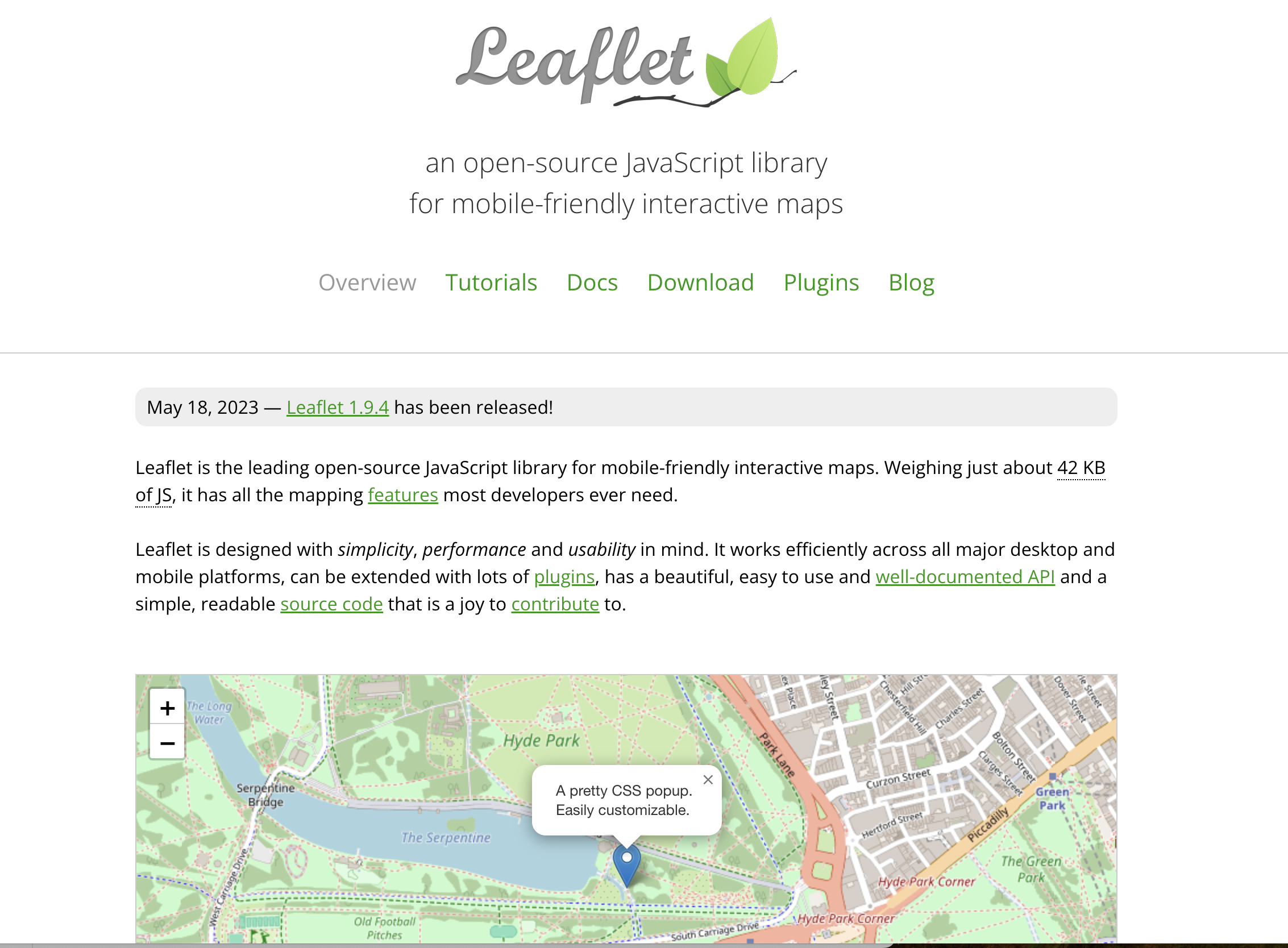 Leaflet JS screenshot