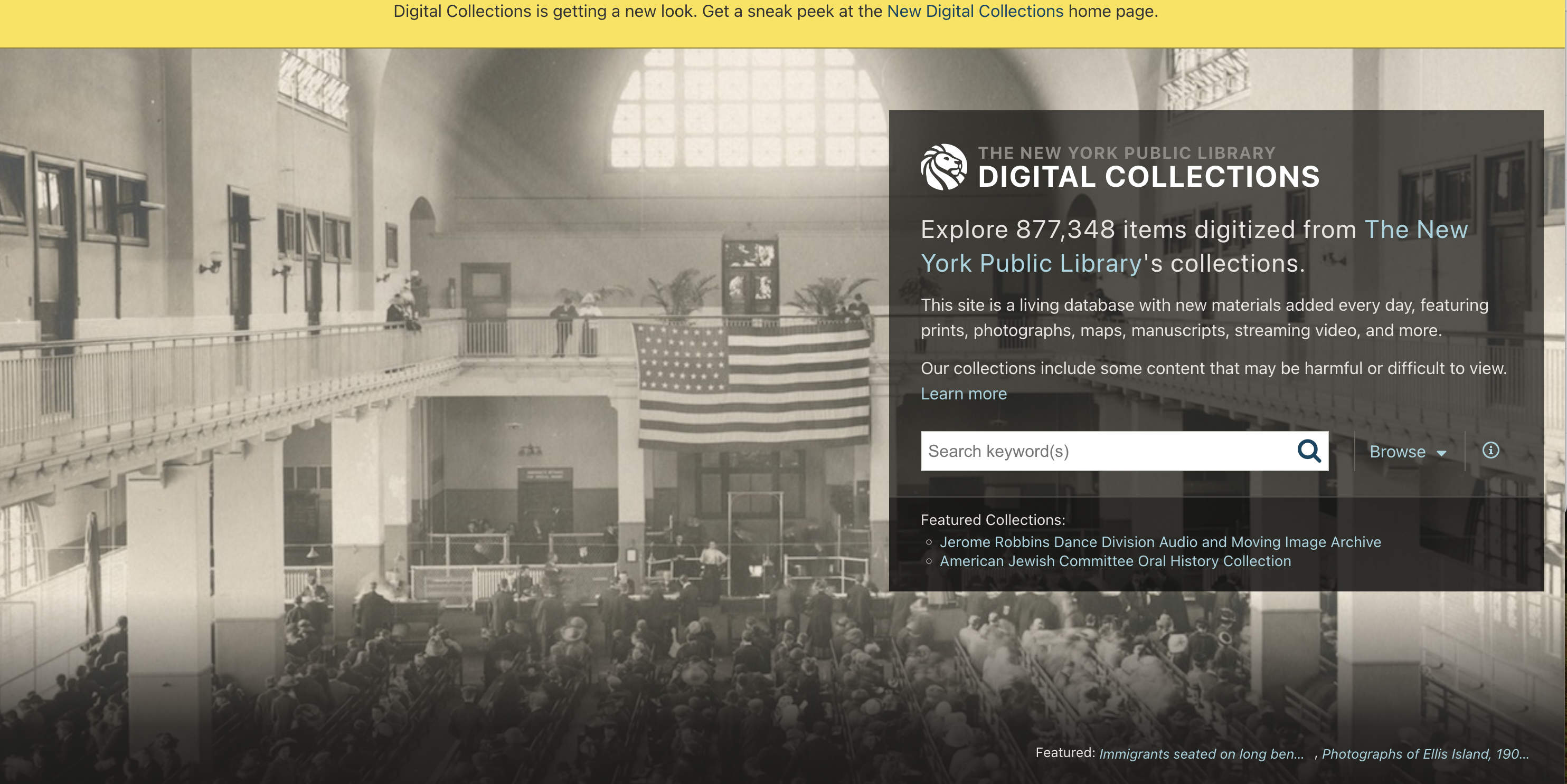 NYPL Digital Collections screenshot