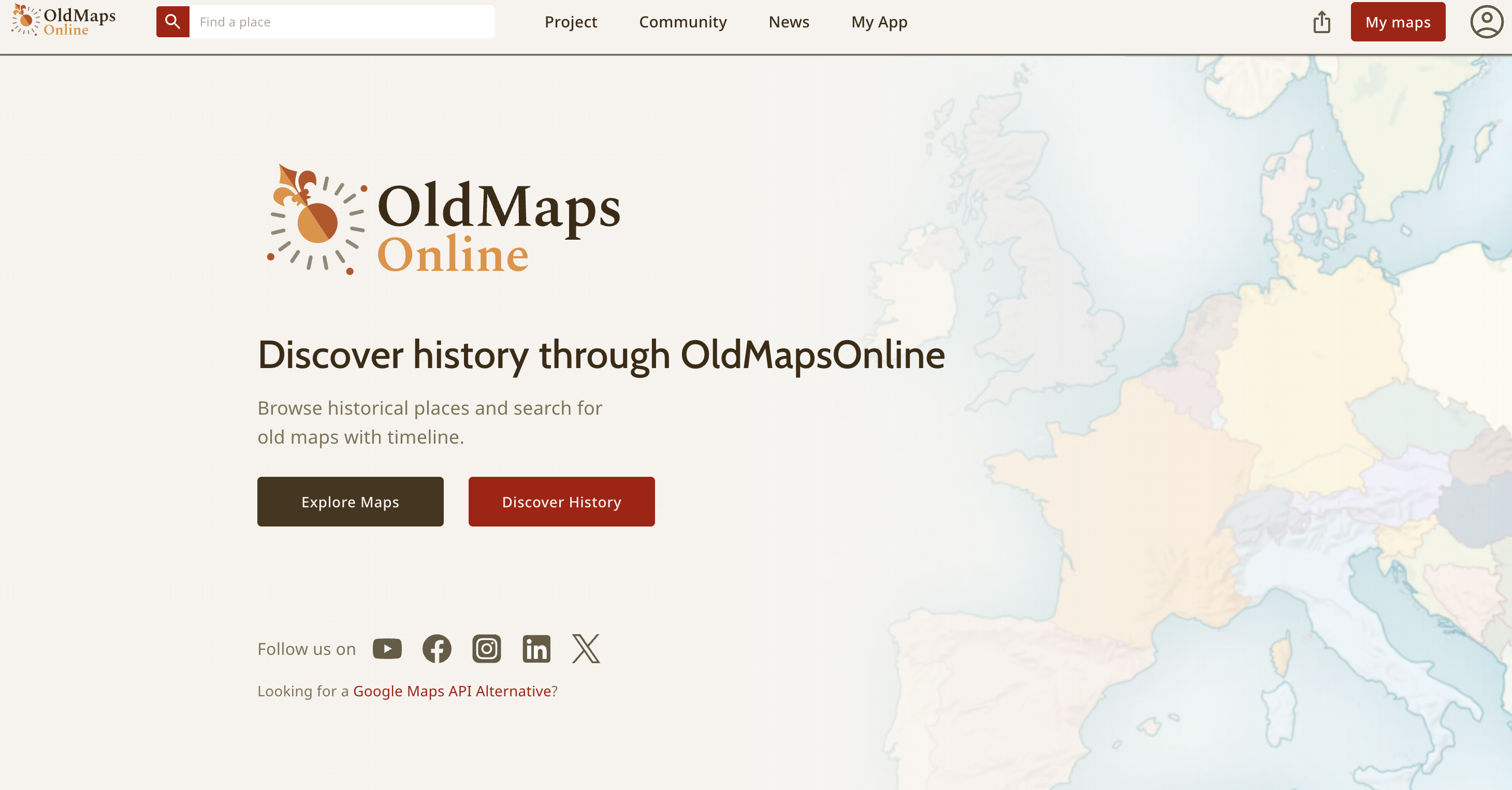 Old Maps Online screenshot