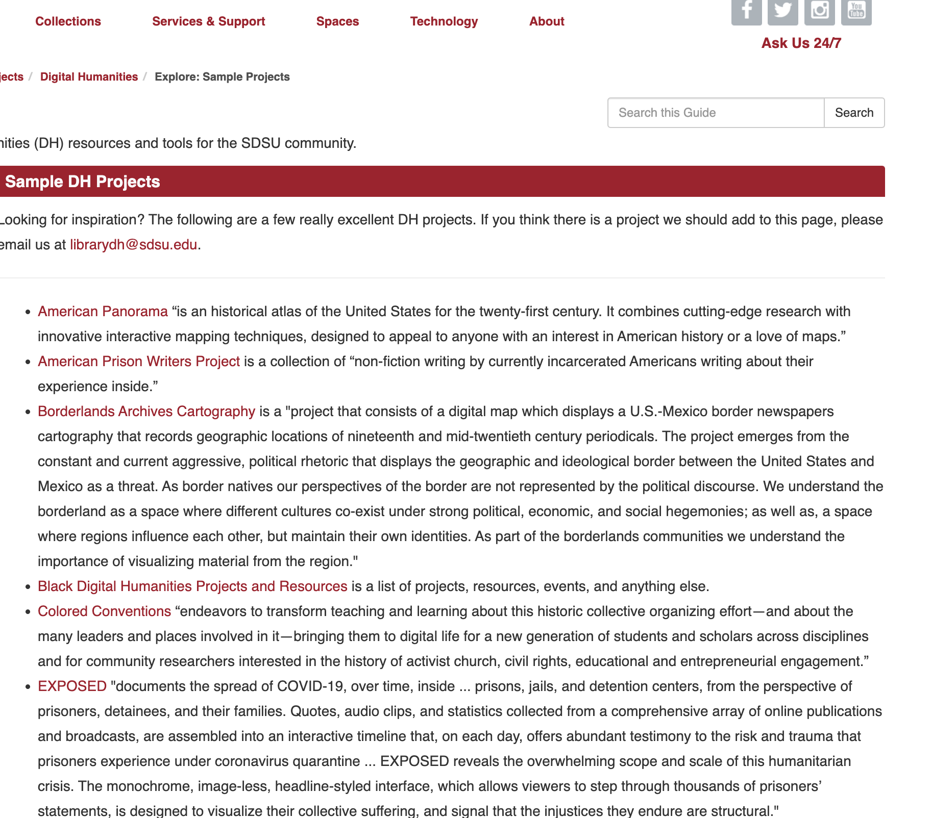 SDSU DH Example Projects screenshot