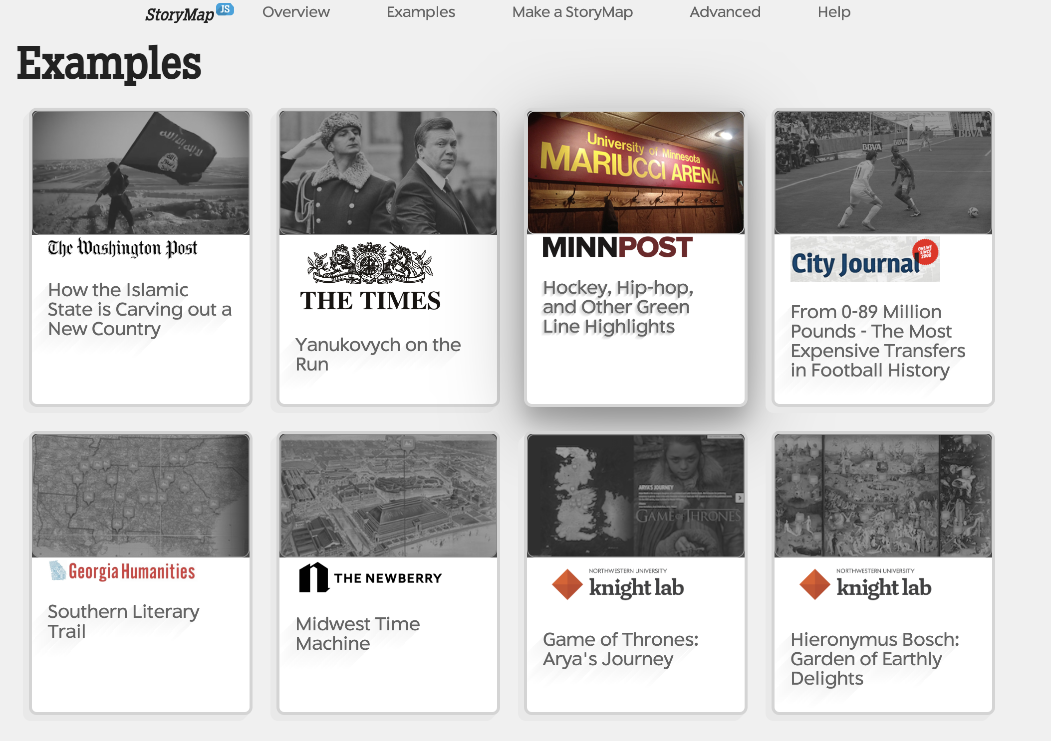 StoryMap KnightLab screenshot