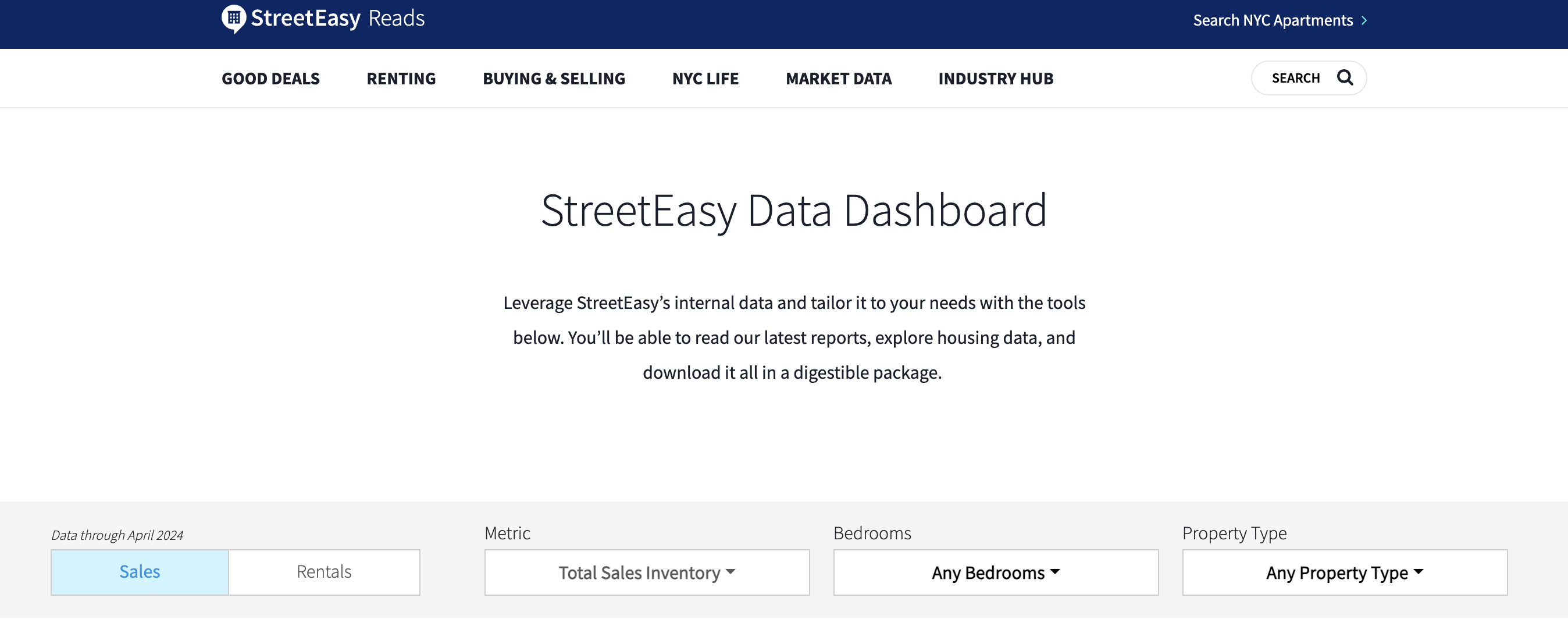 StreetEasy Housing Data screenshot