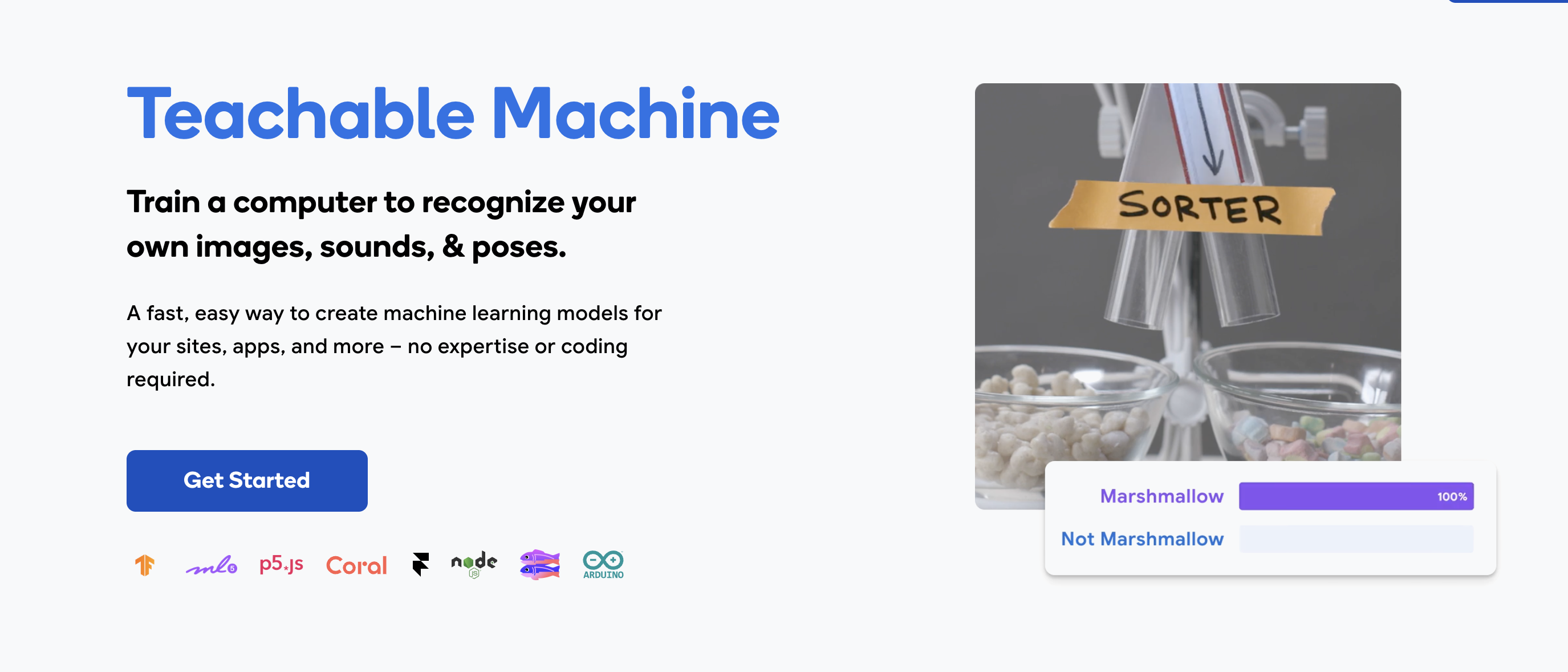 Teachable Machine screenshot