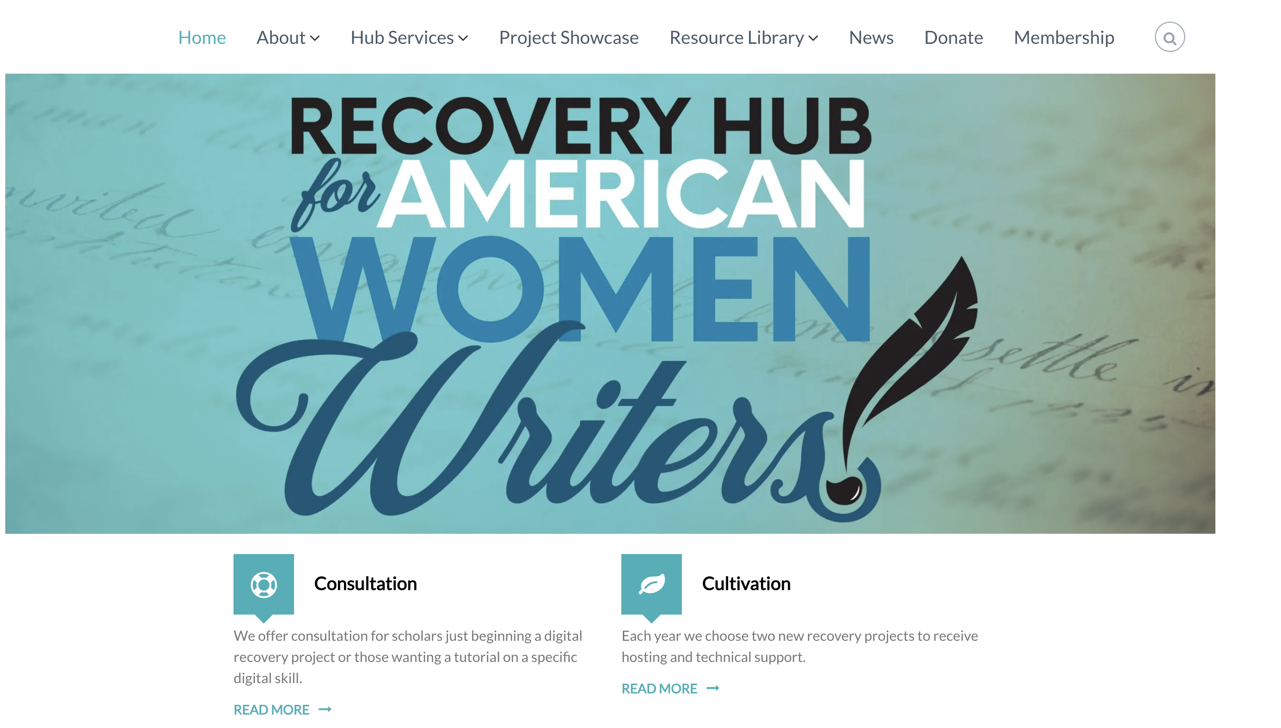 The Recovery Hub for American Women Writers screenshot
