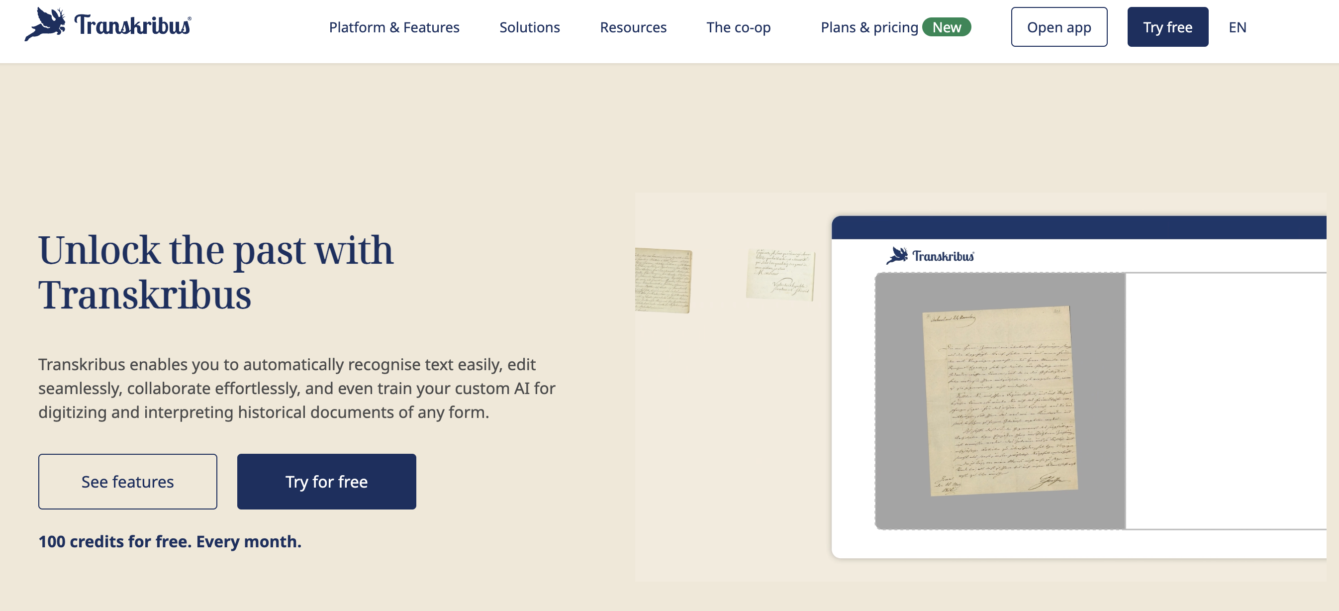 Transkribus screenshot