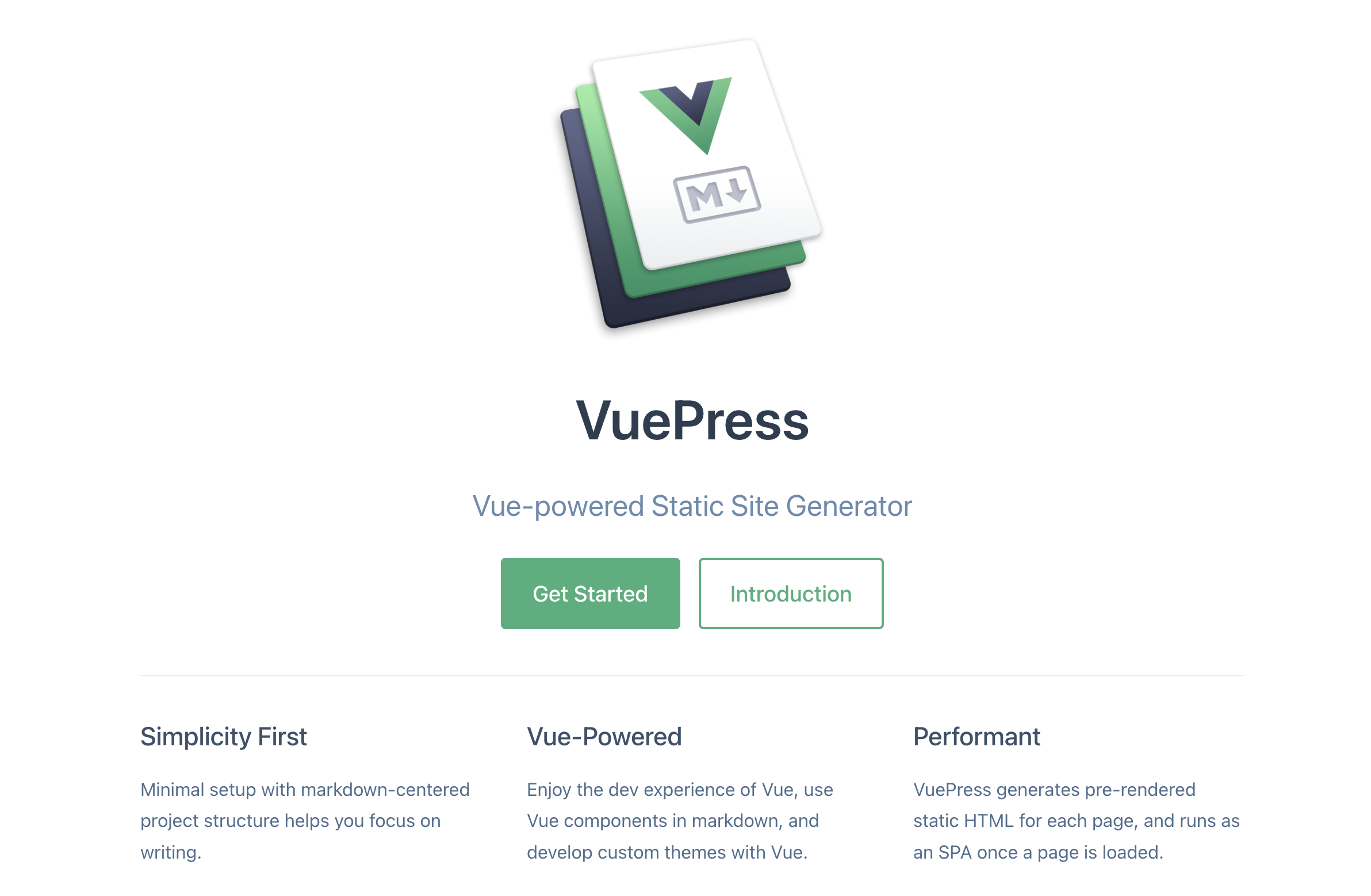 Vue Press screenshot